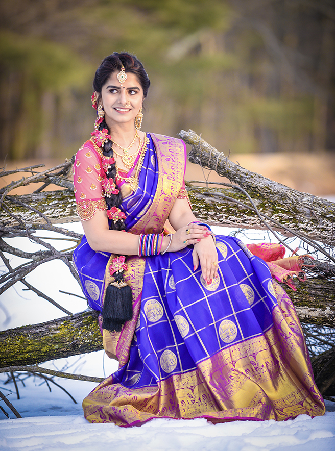 Model Aakansha Saharan in a silk saree